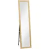 Image de Miroir sur pied et mural rectangulaire dim. 37l x 40l x 157h cm piètement métal noir aspect chêne clair
