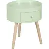 Image de Chevet Table De Nuit Ronde 1 Tiroir Design Scandinave Bicolore