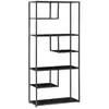 Image de Bibliothèque étagère de rangement à 7 niveaux style industriel acier bois noir