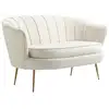 Image de Canapé 2 places coquillage canapé design dim. 130l x 77l x 77h cm pieds dorés effilés velours crème
