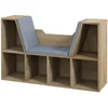 Image de Bibliothèque Banc 2 En 1 - 6 Casiers Coussins Inclus