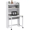 Image de Bureau informatique HOMCOM MDF 80x69x155cm Blanc
