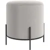 Image de Pouf ottoman - HOMCOM - tabouret repose-pied velours pieds acier décoration salon chambre - velours - Ø 35x38cm - gris clair
