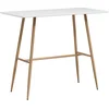 Image de Table De Bar Rectangulaire Style Scandinave Acier Aspect Bois Mdf Blanc
