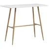 Image de Table de bar - HOMCOM - rectangulaire 4 personnes pieds acier effet bois bistrot cuisine - acier - 118x58x98cm - blanc