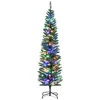 Image de Sapin de Noël artificiel lumineux 180 cm - HOMCOM - avec 150 lumières multicolores 390 branches - base en acier - vert