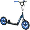 Image de Trottinette patinette enfant à partir de 6 ans roues 30 cm guidon réglable poignée frein et béquille acier bleu