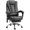Image de Fauteuil de bureau direction massant chauffant hauteur réglable dossier inclinable tissu gris