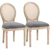 Image de Lot De 2 Chaises Médaillon Louis Xvi Cannage Et Aspect Lin