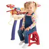 Image de Jouet musical piano électronique batterie 2 en 1 - tabouret, micro et support - clavier 32 touches, effet lumineux, nombreux modes - pp multicolore