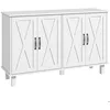 Image de Buffet bas - meuble rangement cuisine - HOMCOM - 2 placards double porte étagères réglables - bois - 120x37x75cm - blanc