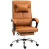 Image de Fauteuil De Bureau Direction Massant Inclinable Avec Repose-pied Camel