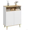 Image de Buffet de rangement - HOMCOM - buffet cuisine étagère réglable placard 2 portes scandinave - bois - 80x38x102cm - blanc