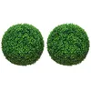 Image de Boules de buis - HOMCOM - lot de 2 artificielles 40 cm protection UV décoration mariage jardin - plastique - vert