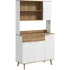 Image de Buffet Design Scandinave Multi-rangement Blanc Aspect Bois Clair