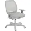 Image de Chaise de bureau ergonomique hauteur réglable pivotante 360° revêtement maille gris