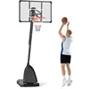 Image de Panier de basket sur pied - SPORTNOW - hauteur réglable 236-293 cm - portable à roulettes - panneau arrière de 107 cm - noir