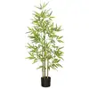 Image de Bambou artificiel 1,20h m - plante artificielle - 498 feuilles réalistes, vrais troncs - pot inclus