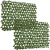 Image de Lot De 2 Haies Artificielles Feuilles De Radis Extensibles 2l X 1h M Pe Marron Vert
