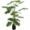 Image de Arbre artificiel plante artificielle monstera h. 180 cm tronc branches lichen feuilles de tortue grand réalisme pot inclus