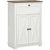 Image de Buffet 2 Portes Étagère Tiroir Style Rural Chic Blanc Aspect Bois