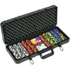 Image de Mallette Pro De Poker 500 Jetons Coffret Complet Aluminium Noir