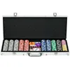 Image de Mallette de Poker SPORTNOW Aluminium 56x23.5x6.5cm Argent