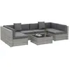 Image de Outsunny - Salon de jardin - Résine tressée imitation rotin - 280x150x62cm - Gris