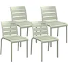 Image de Lot De 4 Chaises De Jardin Empilables Avec Assise Et Dossier À Lattes