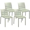 Image de Chaises de jardin - Outsunny - lot de 4 bistro empilables assise dossier à lattes - métal - 42x54x78cm - vert