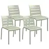 Image de Lot de 4 chaises de jardin empilables avec assise et dossier à lattes vert