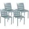 Image de Lot De 4 Chaises De Jardin Empilables Avec Assise Et Dossier À Lattes