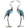 Image de Statues de jardin - Outsunny - lot de 2 sculptures grue décoration extérieure pelouse - acier - 725-74 cm