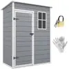 Image de Abri De Jardin - Cabanon Porte Verrouillable, Fenêtre - Alu Pp Gris Blanc