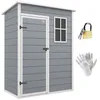 Image de Abri de jardin - Outsunny - 114 m² cabane outils porte verrouillable aération fenêtre - PP - 151x92x193cm - gris