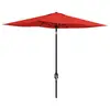 Image de Parasol rectangulaire inclinable de jardin avec manivelle métal polyester haute densité anti uv 50+ rouge