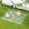 Image de Tapis de jardin - Outsunny - tapis extérieur réversible 365x274 cm imperméable feuillage - PP - vert crème