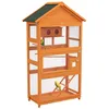 Image de Cage à oiseaux - PawHut - en bois - toit asphalte imperméable - pour perruche calopsitte conure canaris - 92 x 52 x 171 cm orange