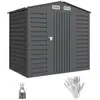 Image de Abri de jardin cabanon dim. 190l x 131l x 188h cm porte verrouillable ventilations tôle acier ondulé gris