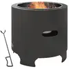 Image de Brasero extérieur portable avec tisonnier - ø 45 cm - acier inox métal noir