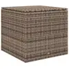 Image de Coffre de jardin dim. 75l x 75l x 70h cm vérin pneumatique doublure intérieure résine tressée aspect rotin taupe