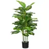 Image de Arbre artificiel plante artificielle calathea h. 120 cm tronc branches lichen feuilles grand réalisme pot inclus
