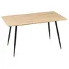 Image de Table à manger rectangulaire 4 personnes piètement acier plateau effet bois naturel