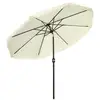 Image de Parasol octogonal inclinable ø 2,68 x 2,32h m mât acier noir polyester haute densité 180 gm² crème