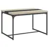 Image de Table salle à manger 6 places - style industriel - dim. 120l x 89l x 75,5h cm - métal noir aspect bois