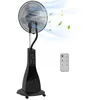 Image de Ventilateur sur pied HOMCOM brumisateur sur roulettes 90 W télécommande - minuterie 3 modes 3 vitesses oscillant inclinable - noir
