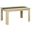 Image de Table À Manger Rectangulaire 6 Pers. Aspect Chêne Clair Noir