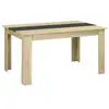 Image de Table à manger rectangulaire 6 personnes - dim. 140l x 90l x 75h cm - aspect chêne clair noir