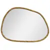 Image de Miroir mural décoratif forme organique dim. 70l x 50h cm cadre bois de pin verni