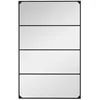 Image de Miroir mural verrière HOMCOM rectangulaire style industriel horizontal ou vertical avec 4 crochets en métal noir - 109 x 69 cm
